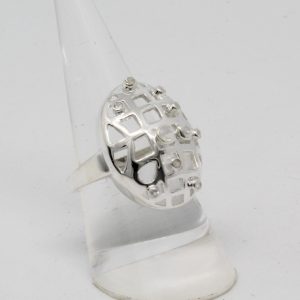 Bague argent 10  pierres facettées