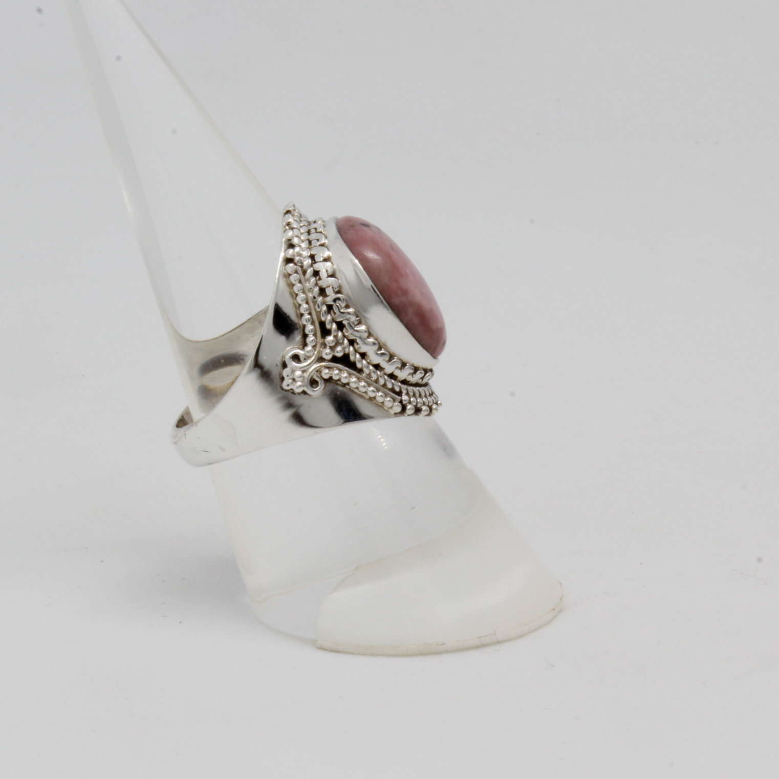 Ancienne Bague Ethnique En Argent Avec Agate Rouge - Taille 50 - Bon état