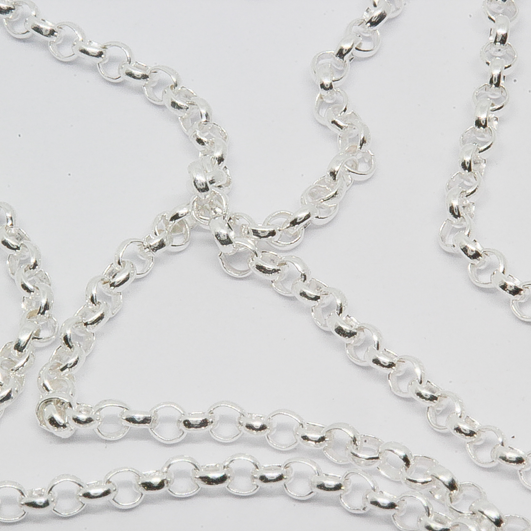 CHAÎNE En Argent Massif Maille JASERON - Longueur 46 Cm - Poids 7g - Occasion (fermoir à Resserrer)