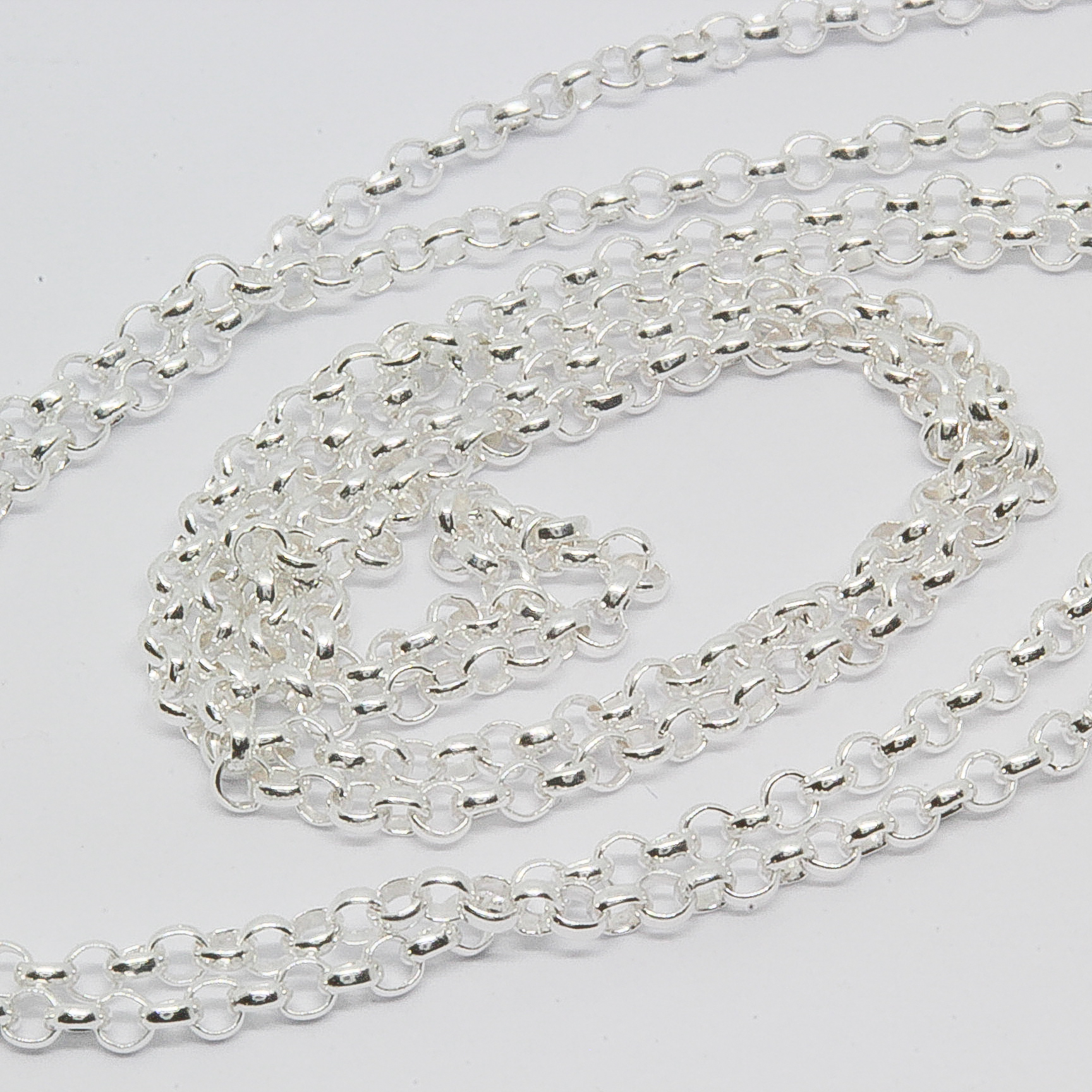Chaîne En Argent Massif - Maille Jaseron - 45,5 Cm / 3,15 G - Occasion
